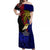 Papua New Guinea West New Britain Province Off Shoulder Maxi Dress PNG Birds Of Paradise Polynesian Arty Style LT03 Women Blue - Polynesian Pride