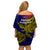 Papua New Guinea West New Britain Province Off Shoulder Short Dress PNG Birds Of Paradise Polynesian Arty Style LT03 - Polynesian Pride