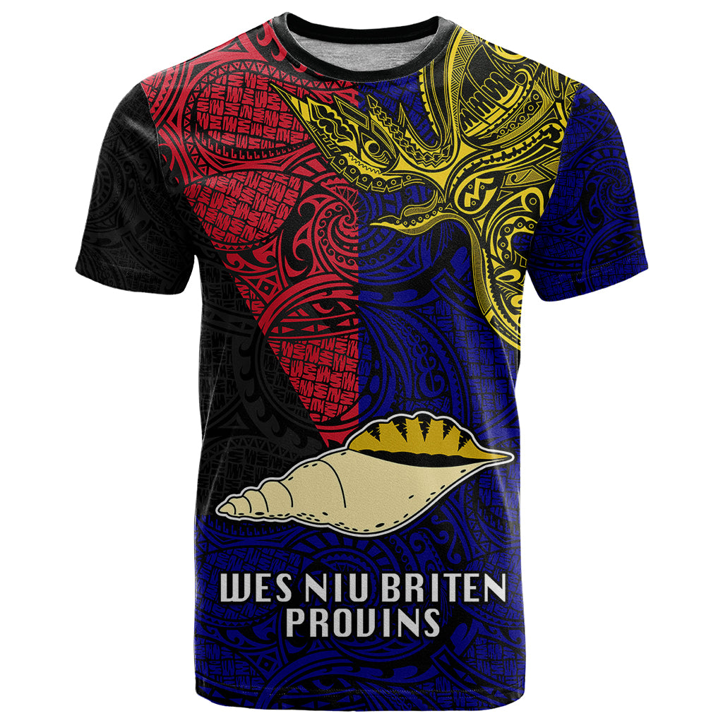Papua New Guinea West New Britain Province T Shirt PNG Birds Of Paradise Polynesian Arty Style LT03 Blue - Polynesian Pride