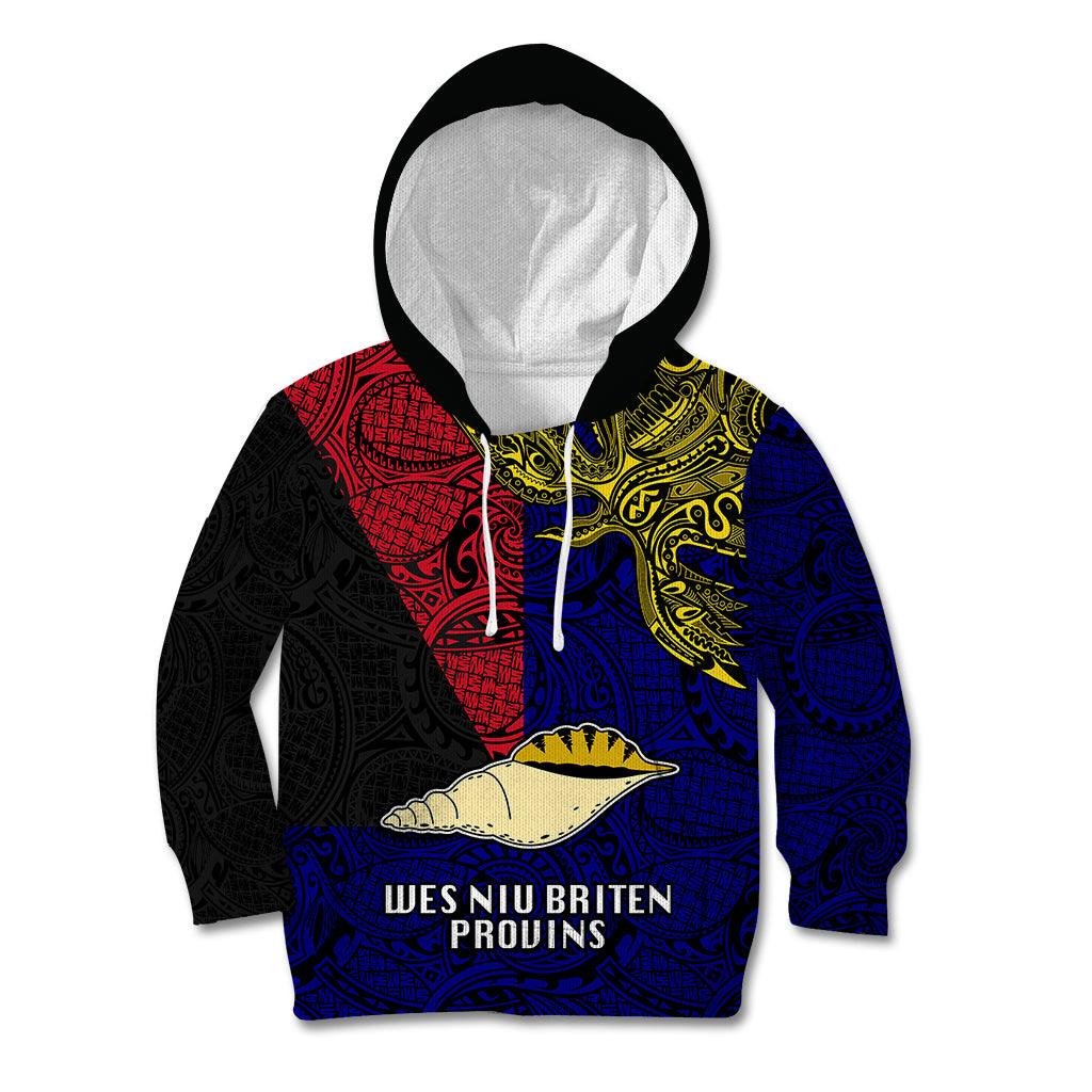 Personalised Papua New Guinea West New Britain Province Kid Hoodie PNG Birds Of Paradise Polynesian Arty Style LT03 Hoodie Blue - Polynesian Pride