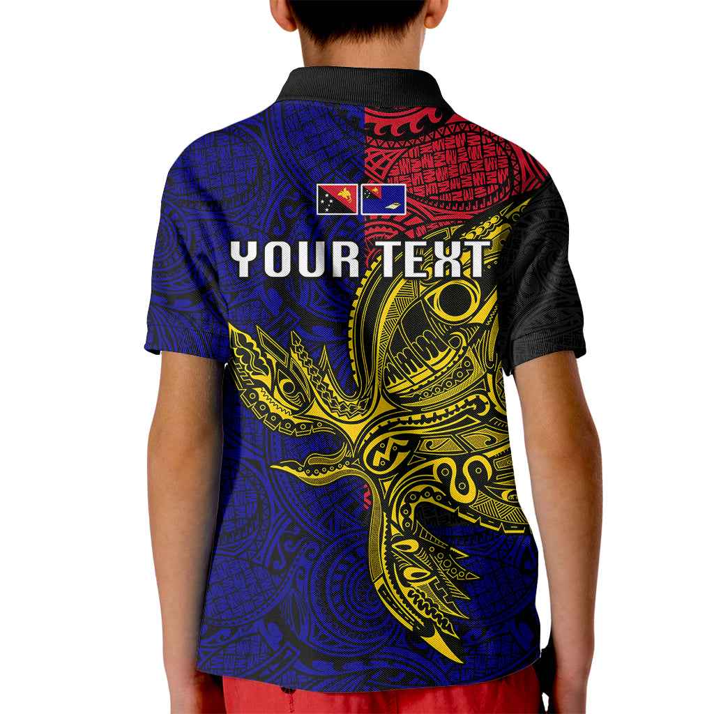 Personalised Papua New Guinea West New Britain Province Kid Polo Shirt PNG Birds Of Paradise Polynesian Arty Style LT03 - Polynesian Pride