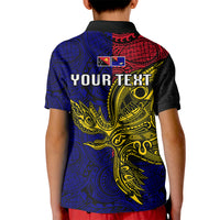Personalised Papua New Guinea West New Britain Province Kid Polo Shirt PNG Birds Of Paradise Polynesian Arty Style LT03 - Polynesian Pride
