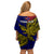 Personalised Papua New Guinea West New Britain Province Off Shoulder Short Dress PNG Birds Of Paradise Polynesian Arty Style LT03 - Polynesian Pride