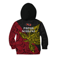 Papua New Guinea Sandaun Province Kid Hoodie PNG Birds Of Paradise Polynesian Arty Style LT03 - Polynesian Pride