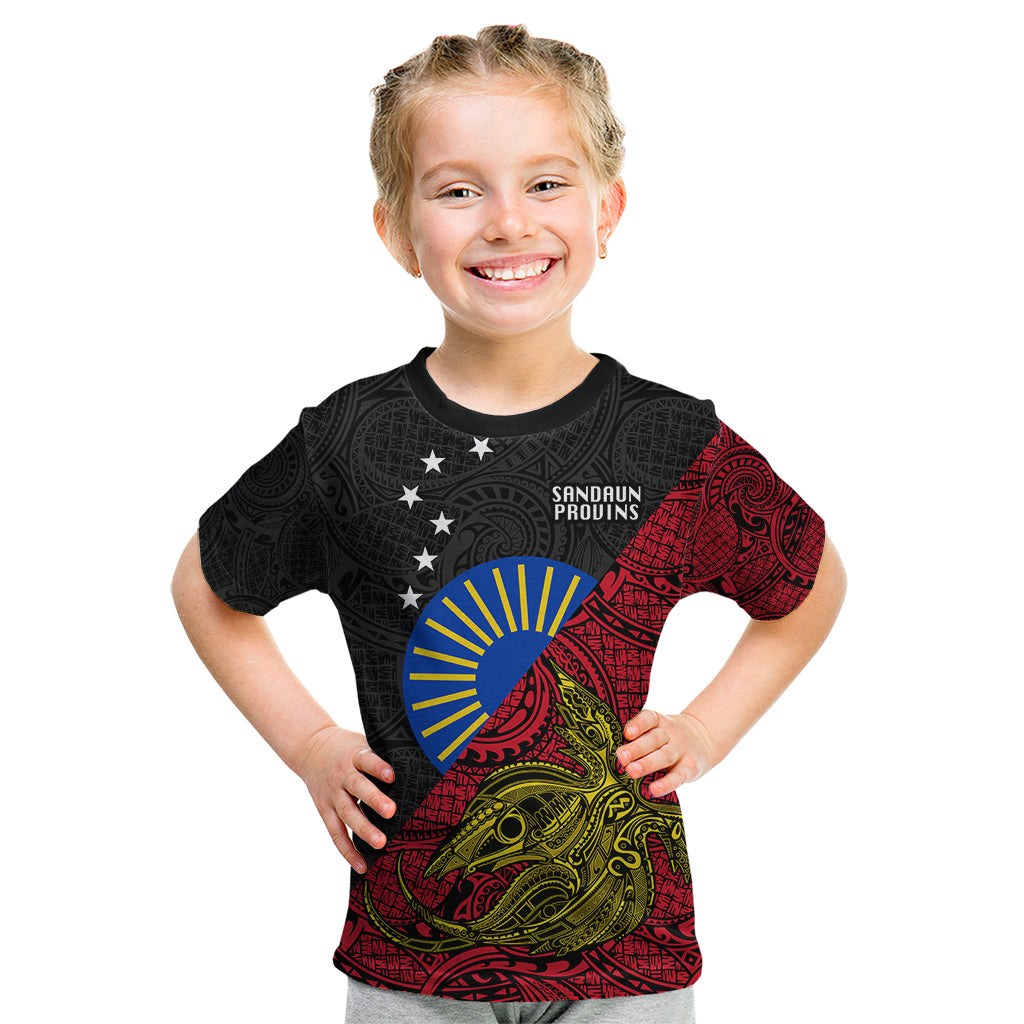 Papua New Guinea Sandaun Province Kid T Shirt PNG Birds Of Paradise Polynesian Arty Style LT03 Red - Polynesian Pride