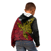 Personalised Papua New Guinea Sandaun Province Kid Hoodie PNG Birds Of Paradise Polynesian Arty Style LT03 - Polynesian Pride