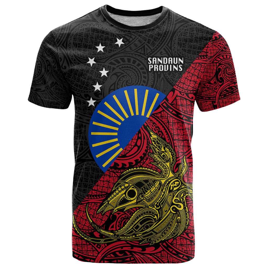 Personalised Papua New Guinea Sandaun Province T Shirt PNG Birds Of Paradise Polynesian Arty Style LT03 Red - Polynesian Pride