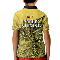 Papua New Guinea National Capital District Kid Polo Shirt PNG Birds Of Paradise Polynesian Arty Style LT03 - Polynesian Pride