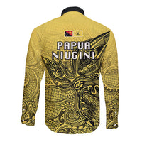 Papua New Guinea National Capital District Long Sleeve Button Shirt PNG Birds Of Paradise Polynesian Arty Style LT03 - Polynesian Pride