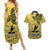 Personalised Papua New Guinea National Capital District Couples Matching Summer Maxi Dress and Hawaiian Shirt PNG Birds Of Paradise Polynesian Arty Style LT03 Yellow - Polynesian Pride