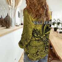 Personalised Papua New Guinea National Capital District Women Casual Shirt PNG Birds Of Paradise Polynesian Arty Style LT03 - Polynesian Pride