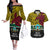 Papua New Guinea Hela Province Couples Matching Off The Shoulder Long Sleeve Dress and Hawaiian Shirt PNG Birds Of Paradise Polynesian Arty Style LT03 Yellow - Polynesian Pride