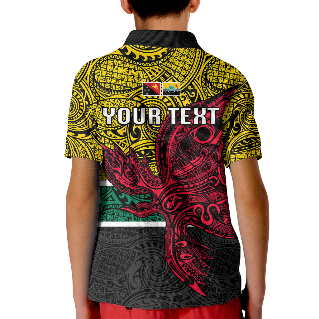 Personalised Papua New Guinea Hela Province Kid Polo Shirt PNG Birds Of Paradise Polynesian Arty Style LT03 - Polynesian Pride
