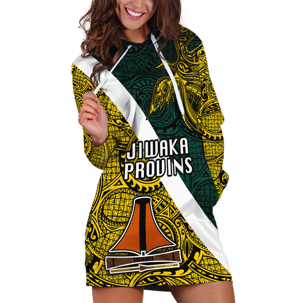 Papua New Guinea Jiwaka Province Hoodie Dress PNG Birds Of Paradise Polynesian Arty Style LT03 Yellow - Polynesian Pride