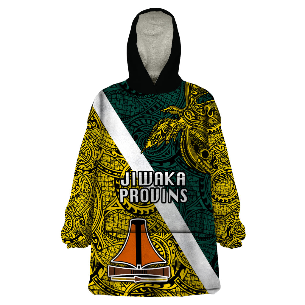 Papua New Guinea Jiwaka Province Wearable Blanket Hoodie PNG Birds Of Paradise Polynesian Arty Style LT03 One Size Yellow - Polynesian Pride