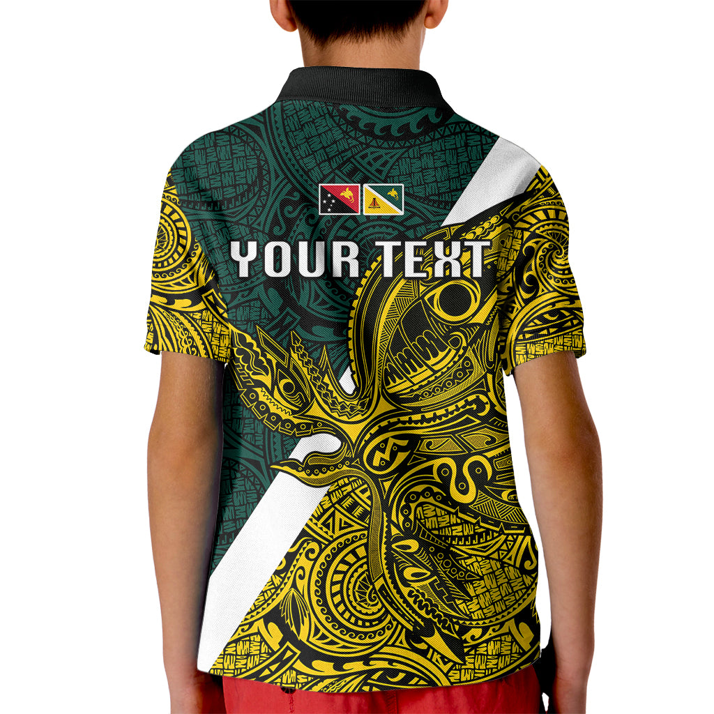Personalised Papua New Guinea Jiwaka Province Kid Polo Shirt PNG Birds Of Paradise Polynesian Arty Style LT03 - Polynesian Pride