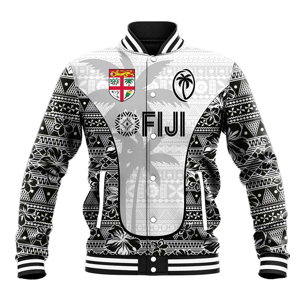 Custom Fiji Pacific Rugby 2024 Baseball Jacket Tapa Tribal and Fijian Masi Pattern