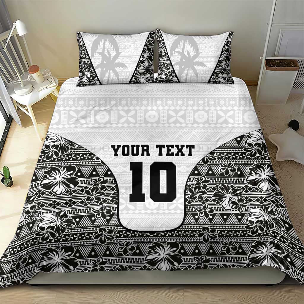Custom Fiji Pacific Rugby 2024 Bedding Set Tapa Tribal and Fijian Masi Pattern