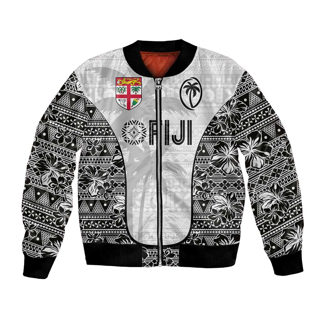 Custom Fiji Pacific Rugby 2024 Bomber Jacket Tapa Tribal and Fijian Masi Pattern