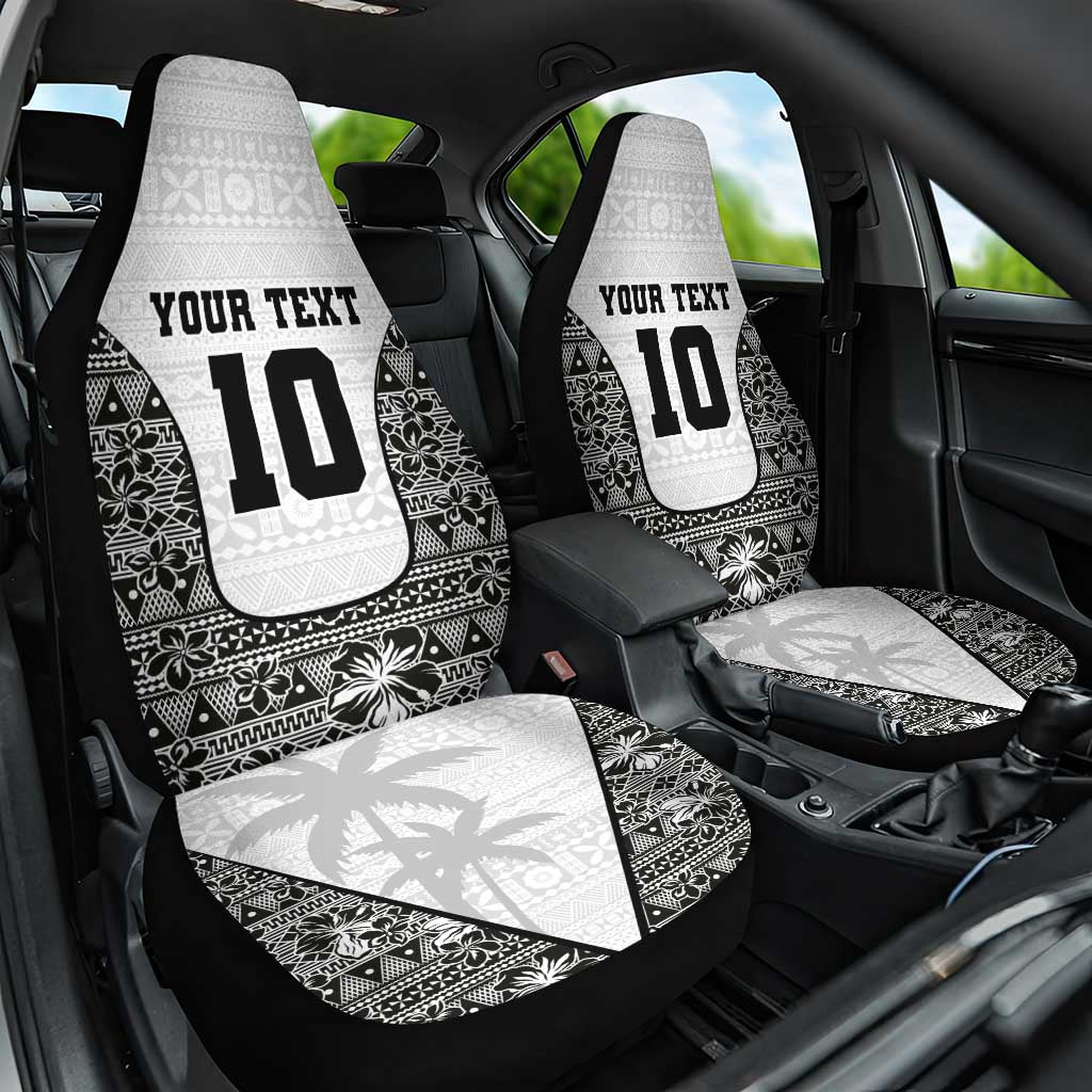 Custom Fiji Pacific Rugby 2024 Car Seat Cover Tapa Tribal and Fijian Masi Pattern