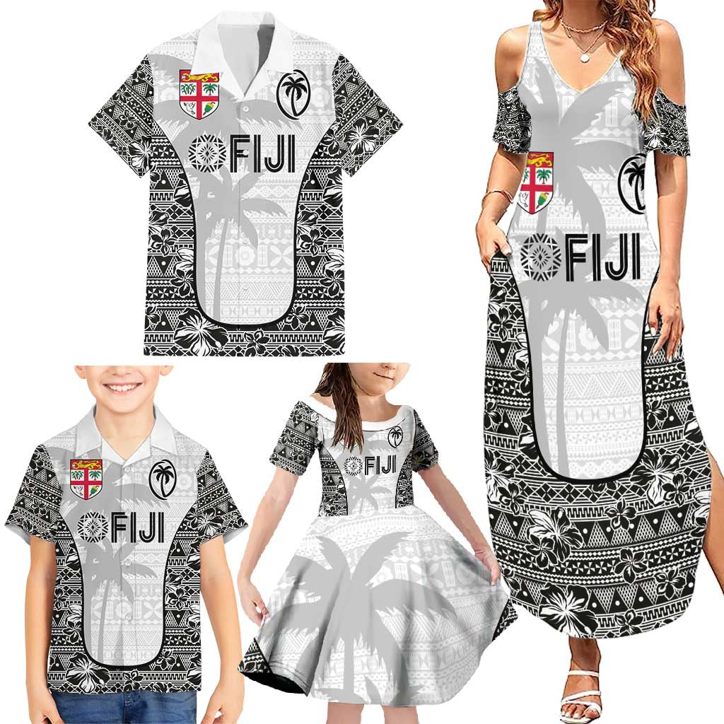 Custom Fiji Pacific Rugby 2024 Family Matching Summer Maxi Dress and Hawaiian Shirt Tapa Tribal and Fijian Masi Pattern