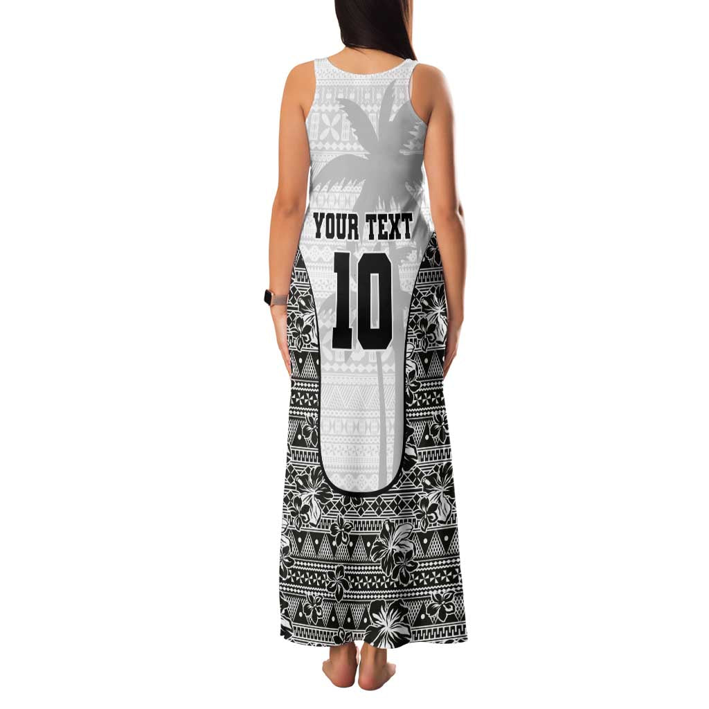 Custom Fiji Pacific Rugby 2024 Family Matching Tank Maxi Dress and Hawaiian Shirt Tapa Tribal and Fijian Masi Pattern