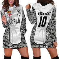Custom Fiji Pacific Rugby 2024 Hoodie Dress Tapa Tribal and Fijian Masi Pattern