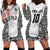 Custom Fiji Pacific Rugby 2024 Hoodie Dress Tapa Tribal and Fijian Masi Pattern