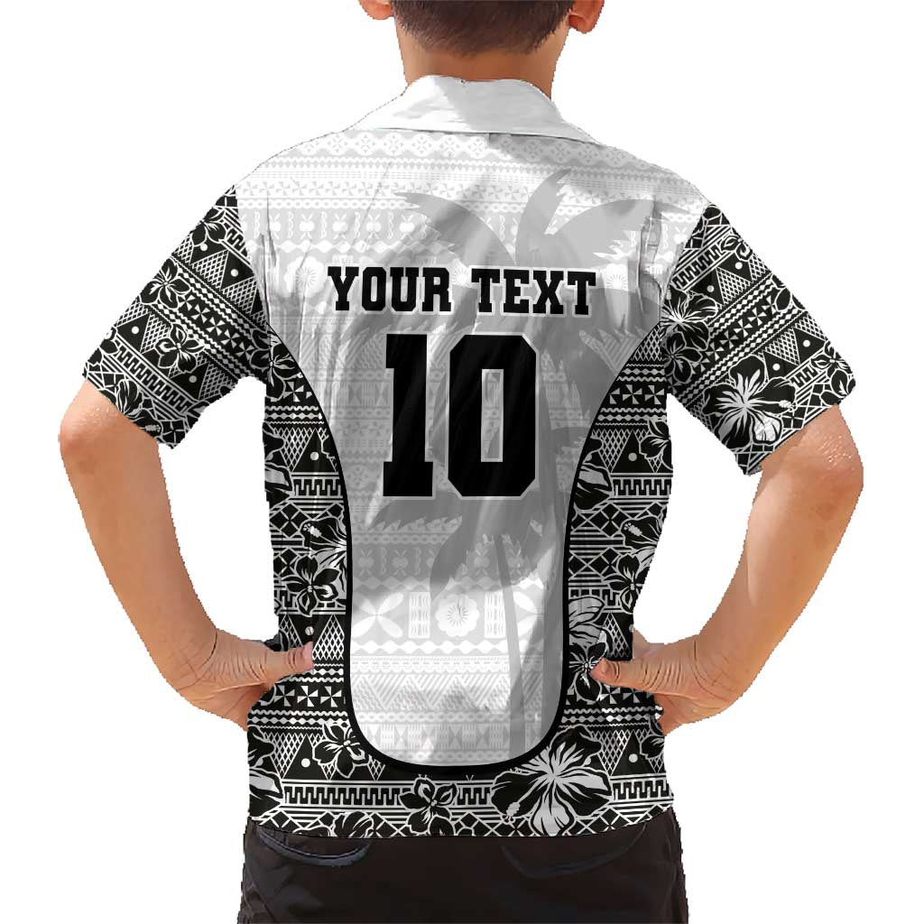 Custom Fiji Pacific Rugby 2024 Kid Hawaiian Shirt Tapa Tribal and Fijian Masi Pattern