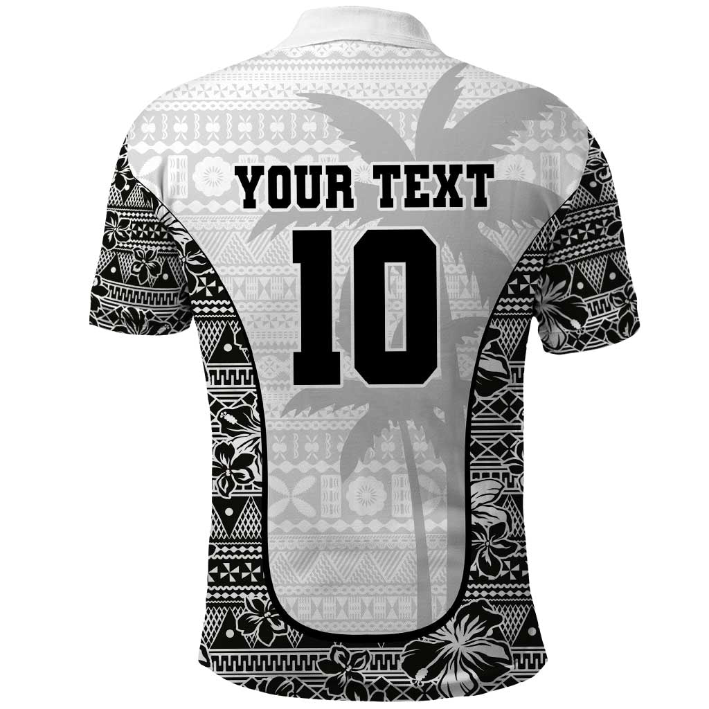 Custom Fiji Pacific Rugby 2024 Polo Shirt Tapa Tribal and Fijian Masi Pattern