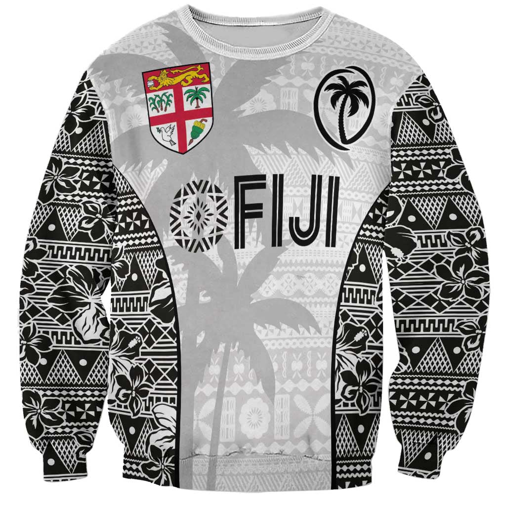 Custom Fiji Pacific Rugby 2024 Sweatshirt Tapa Tribal and Fijian Masi Pattern