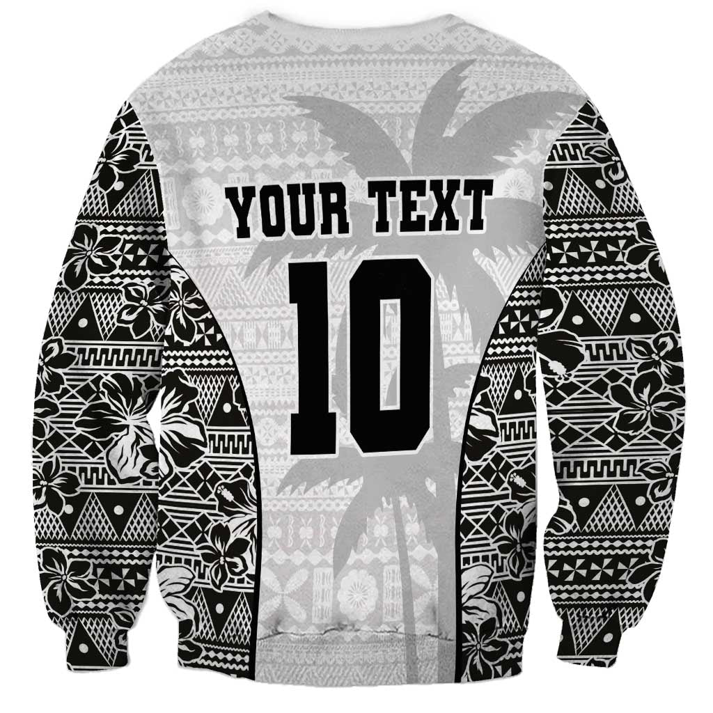 Custom Fiji Pacific Rugby 2024 Sweatshirt Tapa Tribal and Fijian Masi Pattern