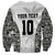 Custom Fiji Pacific Rugby 2024 Sweatshirt Tapa Tribal and Fijian Masi Pattern