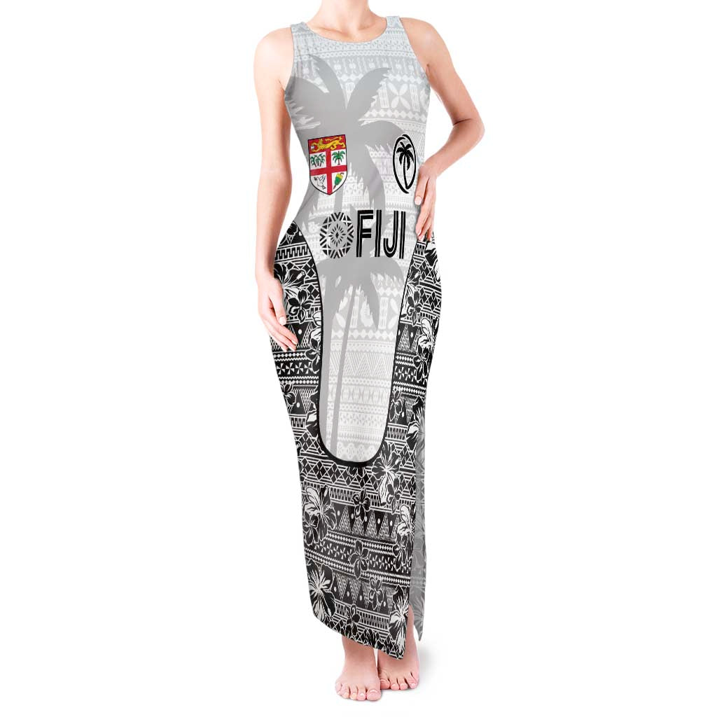 Custom Fiji Pacific Rugby 2024 Tank Maxi Dress Tapa Tribal and Fijian Masi Pattern