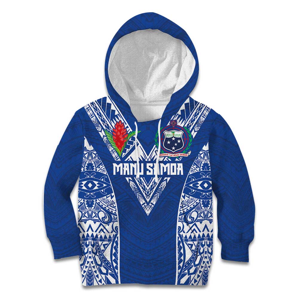 Custom Samoa Pacific Rugby 2024 Kid Hoodie Polynesian Pacific Tribal Pattern