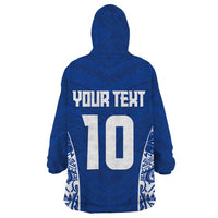 Custom Samoa Pacific Rugby 2024 Wearable Blanket Hoodie Polynesian Pacific Tribal Pattern