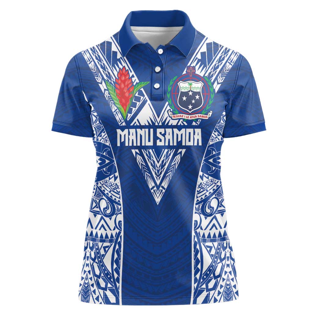 Custom Samoa Pacific Rugby 2024 Women Polo Shirt Polynesian Pacific Tribal Pattern