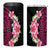 Hawaiian Tropical Plumeria Art Polynesian Tattoo 4 in 1 Can Cooler Tumbler Black and Bright Pink Color