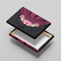 Hawaiian Tropical Plumeria Art Polynesian Tattoo Canvas Wall Art Black and Bright Pink Color LT03 - Polynesian Pride