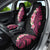 Hawaiian Tropical Plumeria Art Polynesian Tattoo Car Seat Cover Black and Bright Pink Color