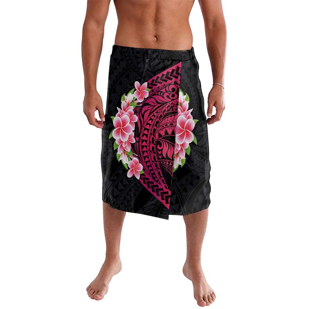 Hawaiian Tropical Plumeria Art Polynesian Tattoo Lavalava Black and Bright Pink Color