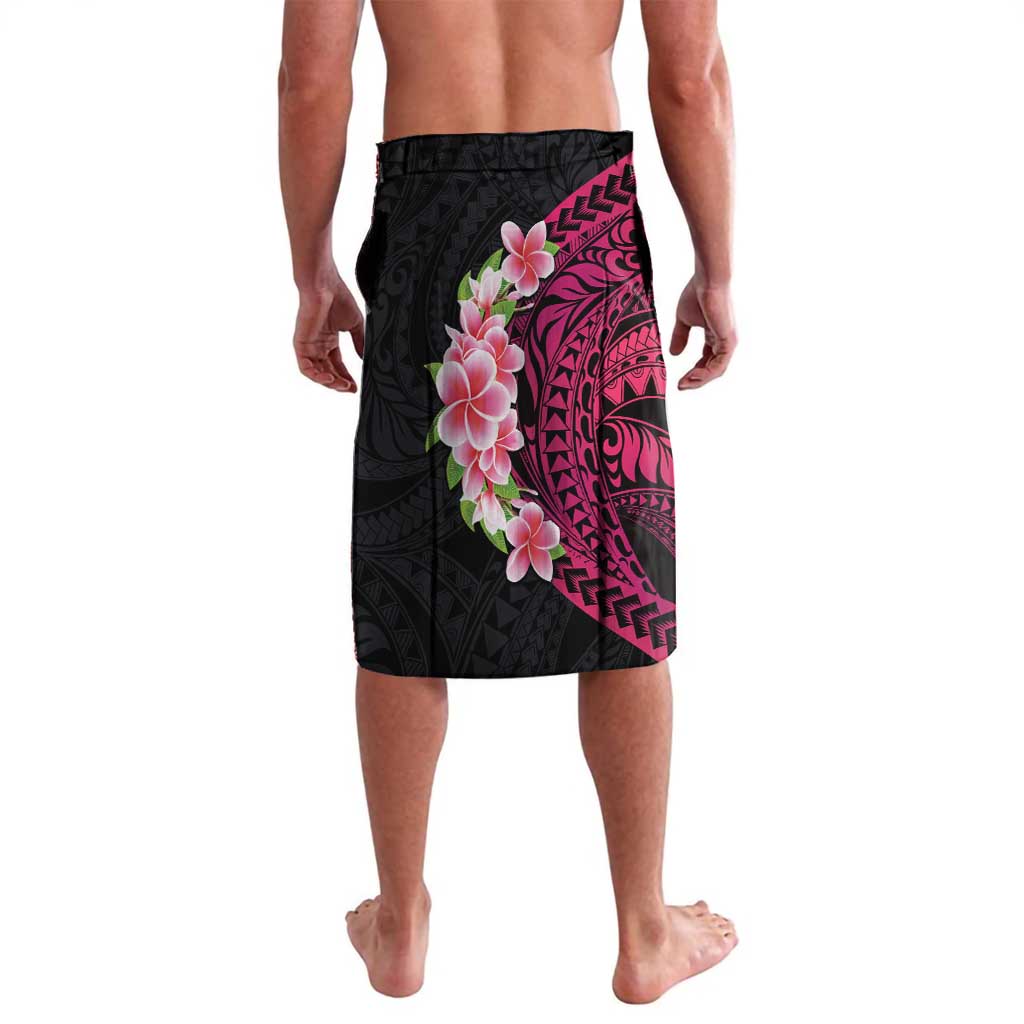 Hawaiian Tropical Plumeria Art Polynesian Tattoo Lavalava Black and Bright Pink Color LT03 - Polynesian Pride