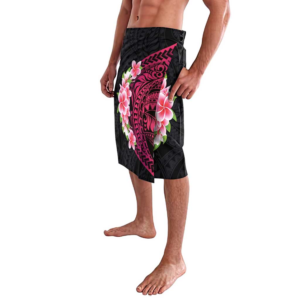 Hawaiian Tropical Plumeria Art Polynesian Tattoo Lavalava Black and Bright Pink Color LT03 - Polynesian Pride