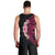 Hawaiian Tropical Plumeria Art Polynesian Tattoo Men Tank Top Black and Bright Pink Color