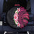 Hawaiian Tropical Plumeria Art Polynesian Tattoo Spare Tire Cover Black and Bright Pink Color