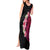 Hawaiian Tropical Plumeria Art Polynesian Tattoo Tank Maxi Dress Black and Bright Pink Color