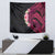 Hawaiian Tropical Plumeria Art Polynesian Tattoo Tapestry Black and Bright Pink Color