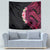 Hawaiian Tropical Plumeria Art Polynesian Tattoo Tapestry Black and Bright Pink Color