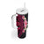 Hawaiian Tropical Plumeria Art Polynesian Tattoo Tumbler With Handle Black and Bright Pink Color