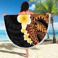 Hawaiian Tropical Plumeria Art Polynesian Tattoo Beach Blanket Black and Autumn Color Theme LT03 - Polynesian Pride
